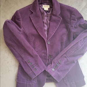 purple fitted corduroy blazer Michael kohrs size 6